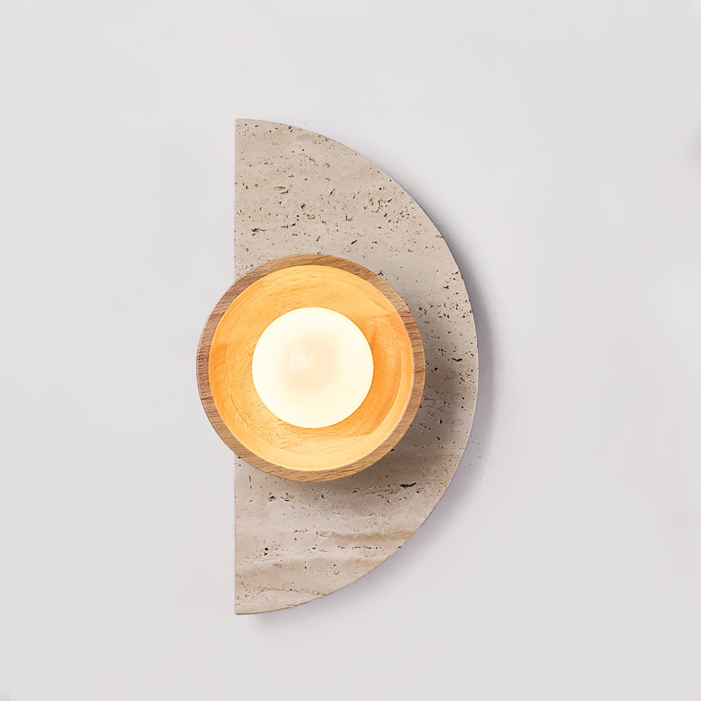Soleners Travertine Wall Light, Hardwired Wall Sconce, Yellow Travertine, Dia 20cm x H 35cm