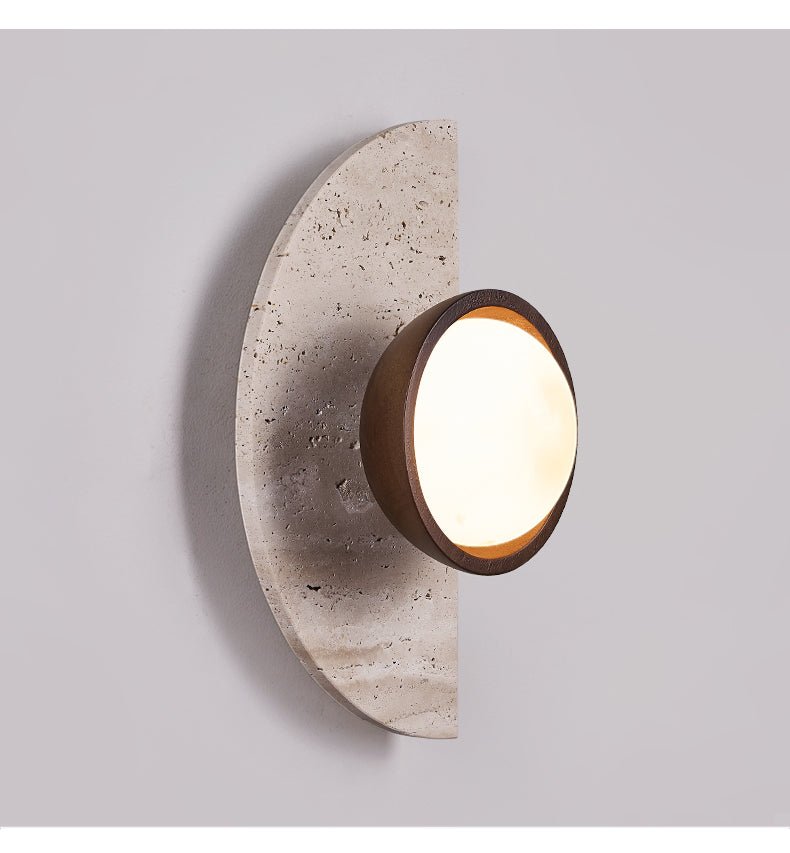 Soleners Travertine Wall Light, Hardwired Wall Sconce, detail 9