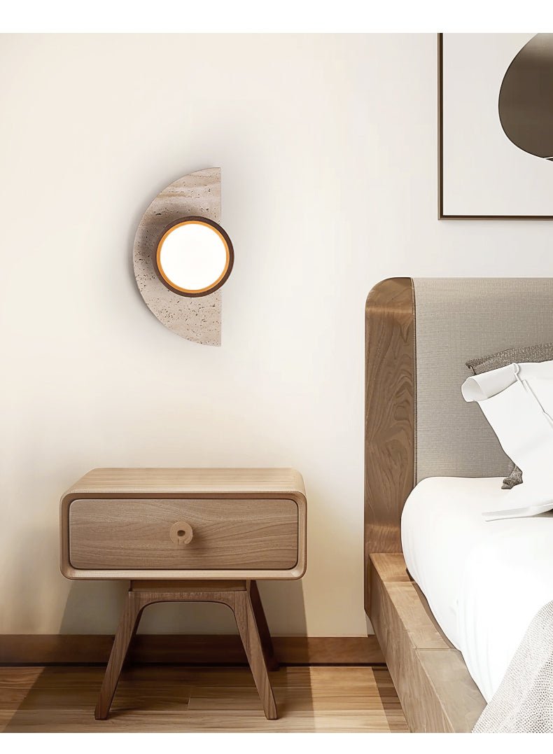 Soleners Travertine Wall Light, Hardwired Wall Sconce, detail 12