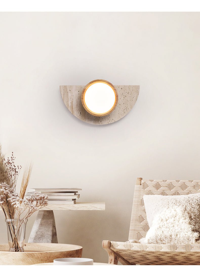 Soleners Travertine Wall Light, Hardwired Wall Sconce, detail 13