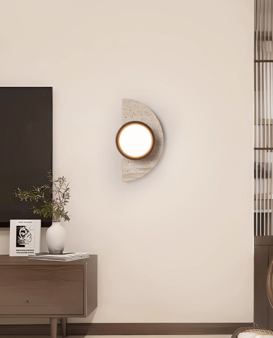 Soleners Travertine Wall Light, Hardwired Wall Sconce, detail 15