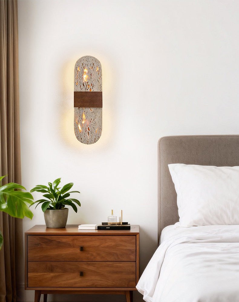 Solis Travertine Wall Light, Hardwired Wall Sconce, detail 2