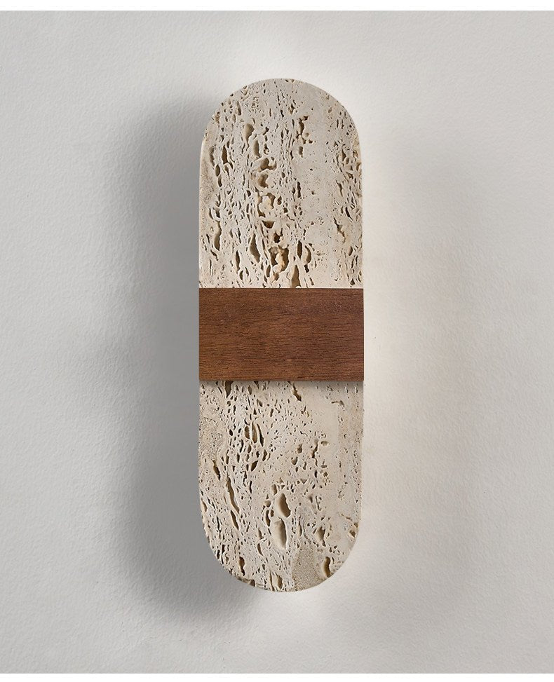 Solis Travertine Wall Light, Hardwired Wall Sconce, detail 6
