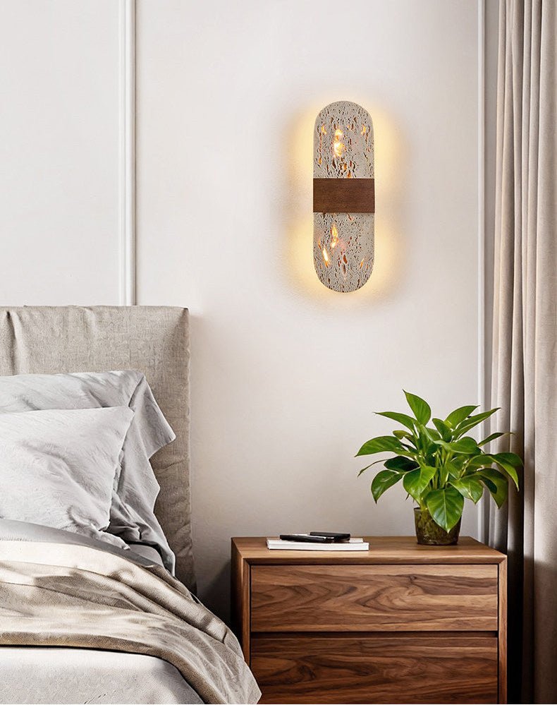 Solis Travertine Wall Light, Hardwired Wall Sconce, detail 7