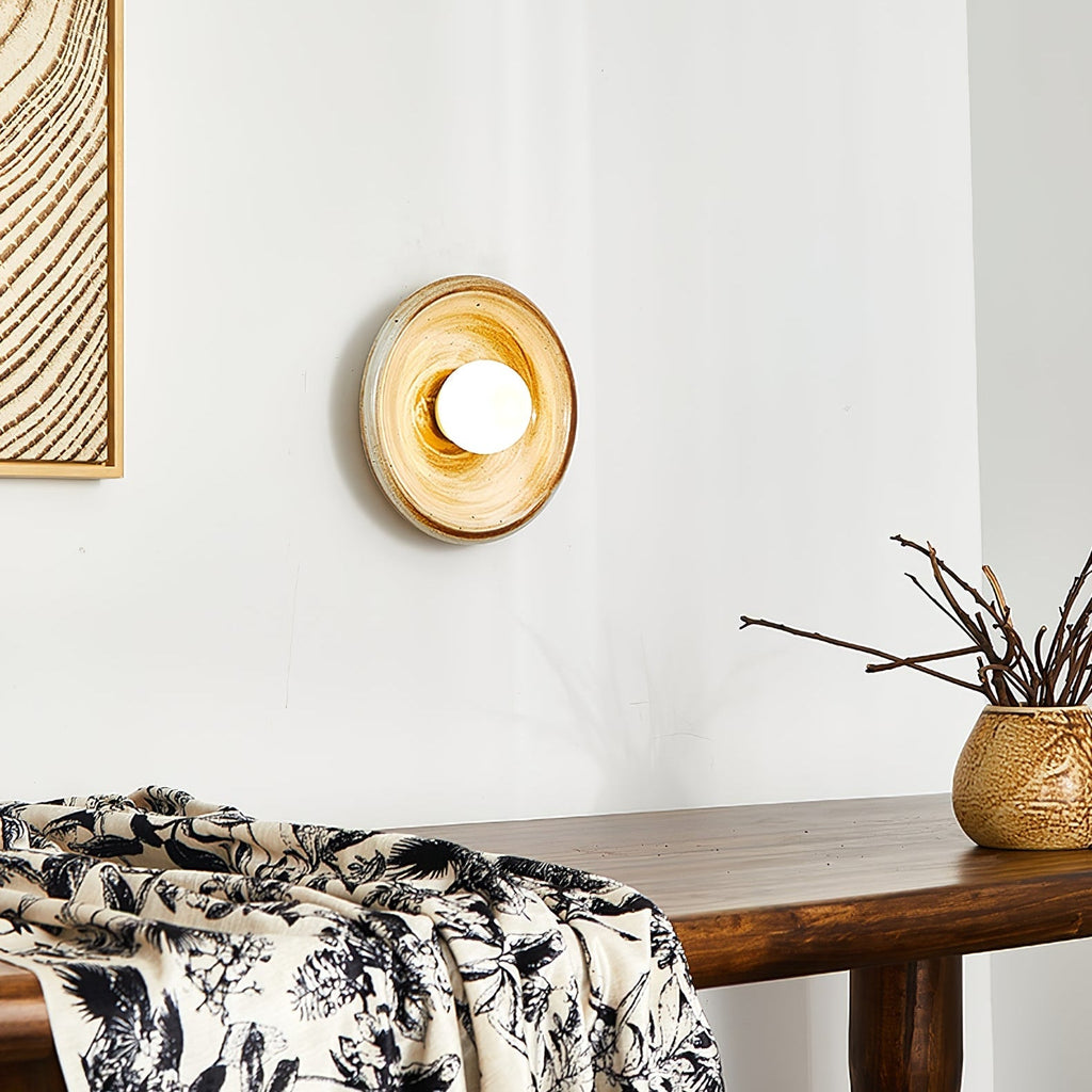 Solstice Swirl Wall Light, Hardwired Wall Sconce, Marble, Dia 23cm x H 23cm