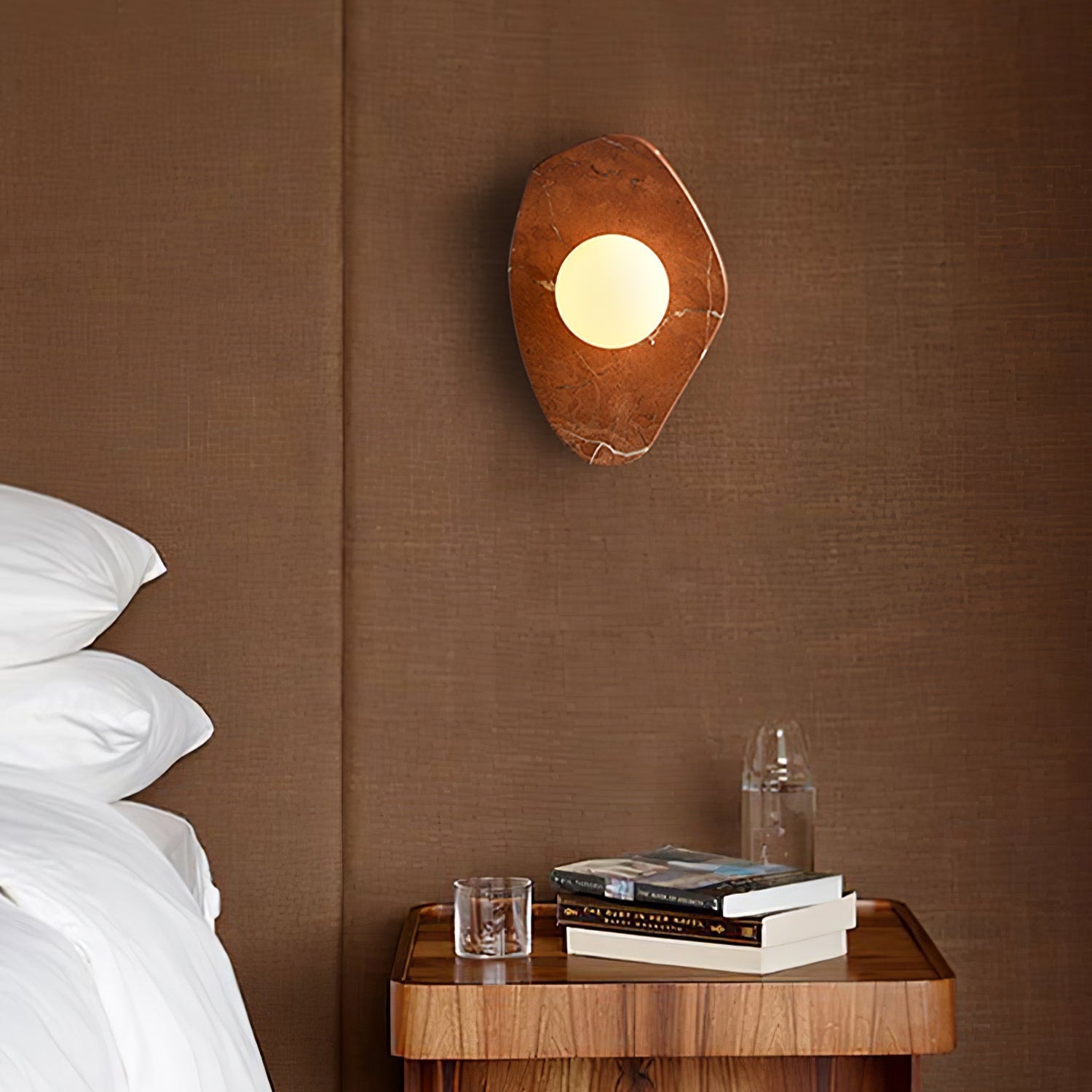 Soluna Stone Wall Light, Hardwired Wall Sconce, detail 3