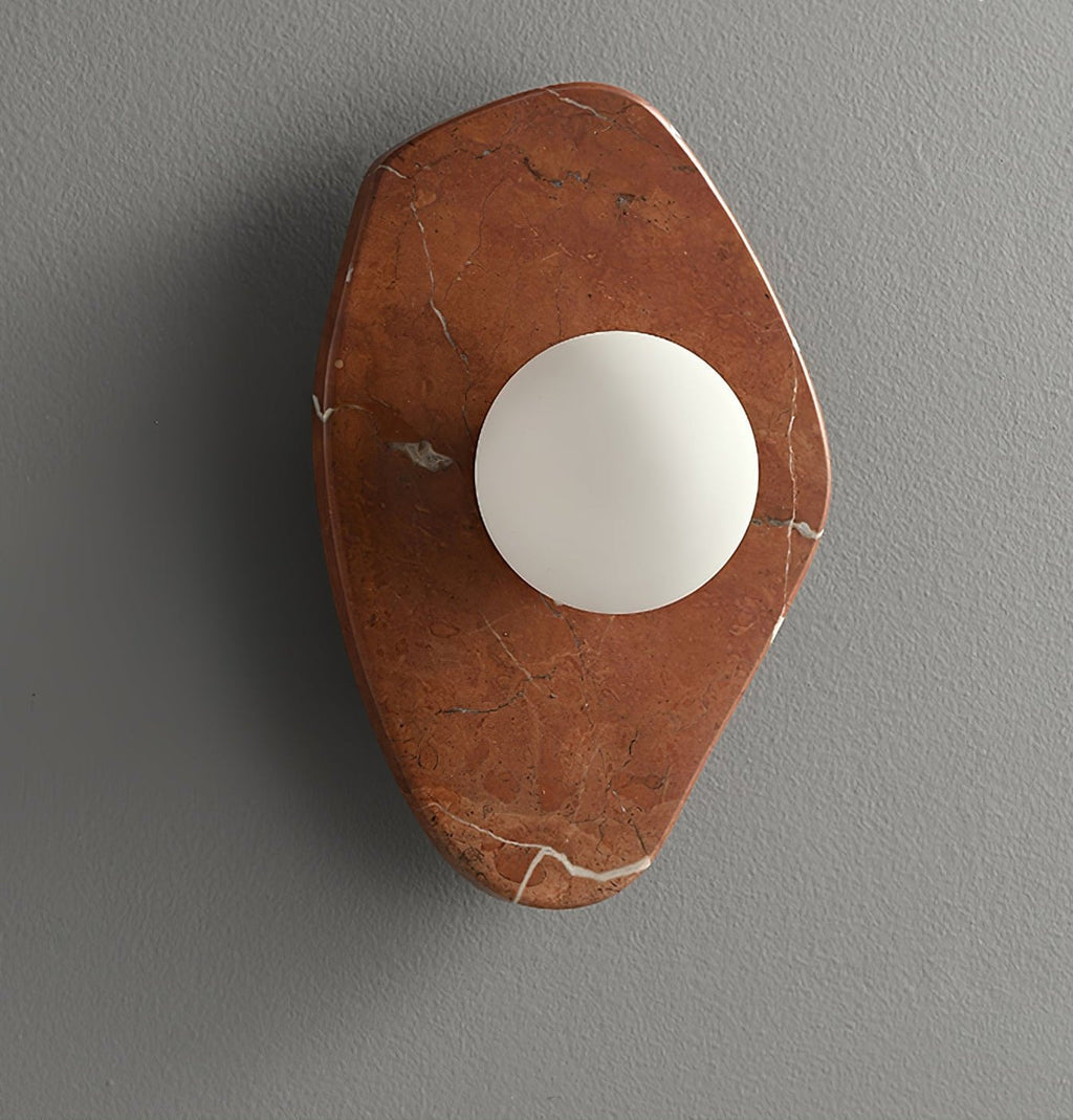 Soluna Stone Wall Light, Hardwired Wall Sconce, Marble, Dia 21cm x H 30cm