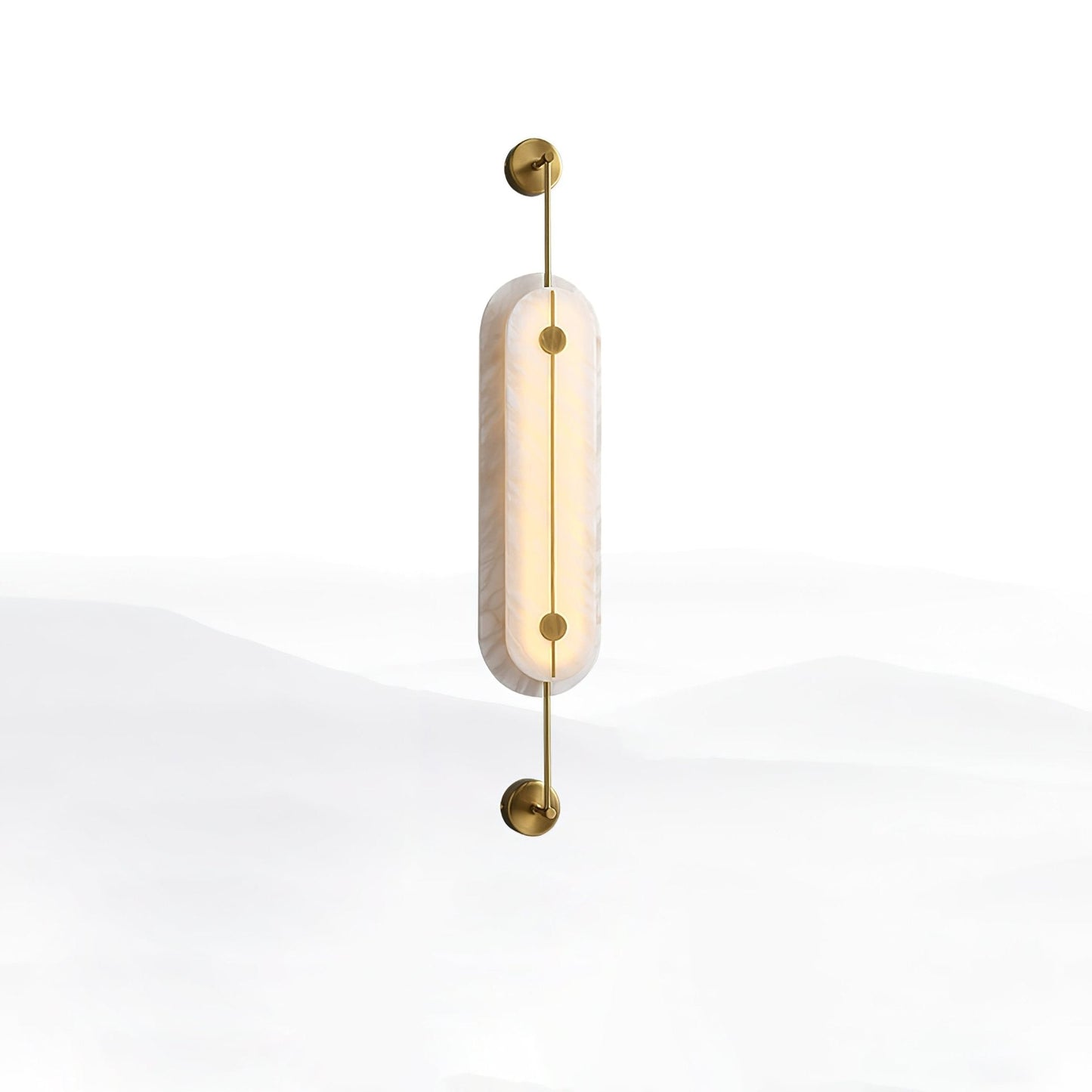 Solvane Alabaster Wall Light - Dia 18cm x H 80cm Metal, Hardwired Wall Sconce