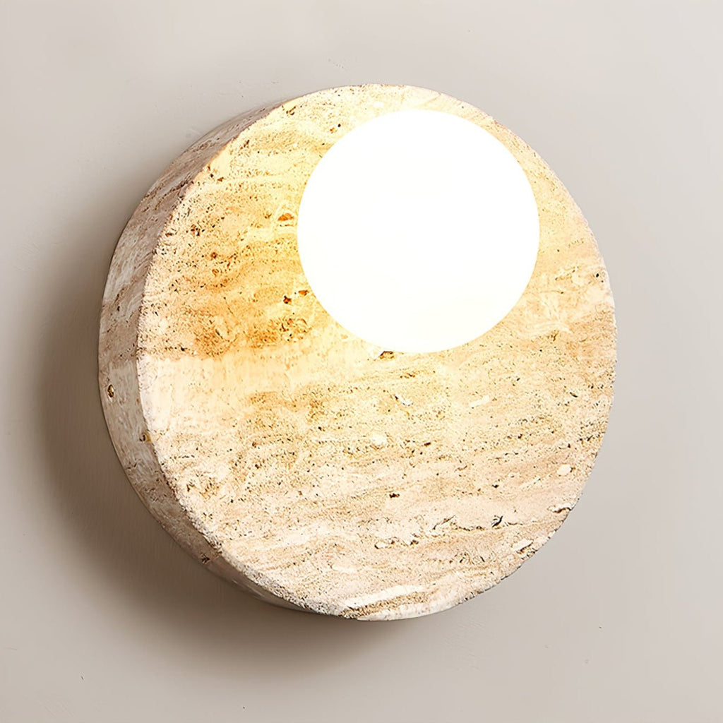 Sorella Travertine Wall Light, Hardwired Wall Sconce, detail 12