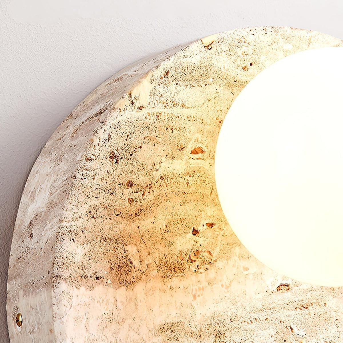 Sorella Travertine Wall Light, Hardwired Wall Sconce, detail 6