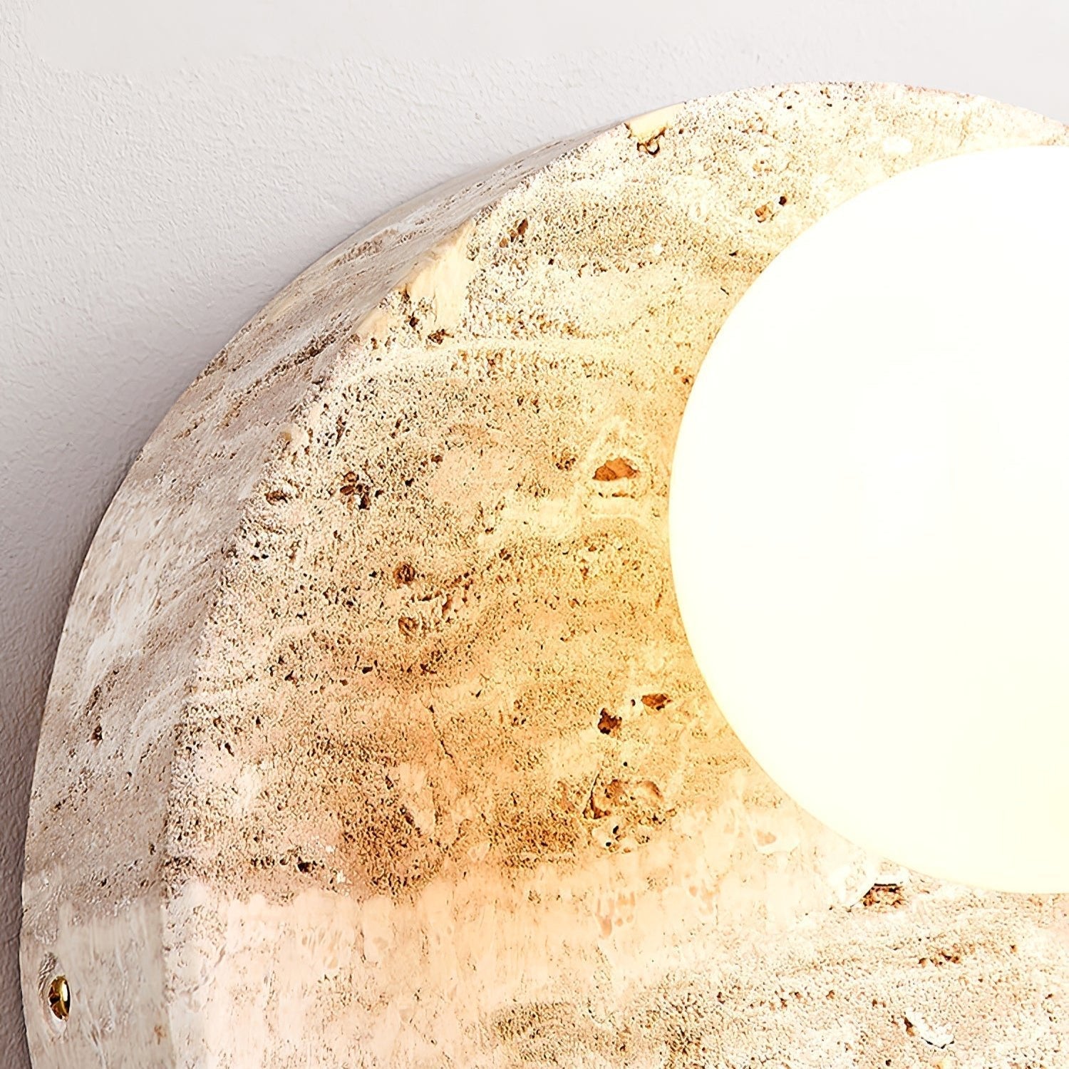 Sorella Travertine Wall Light, Hardwired Wall Sconce, detail 6