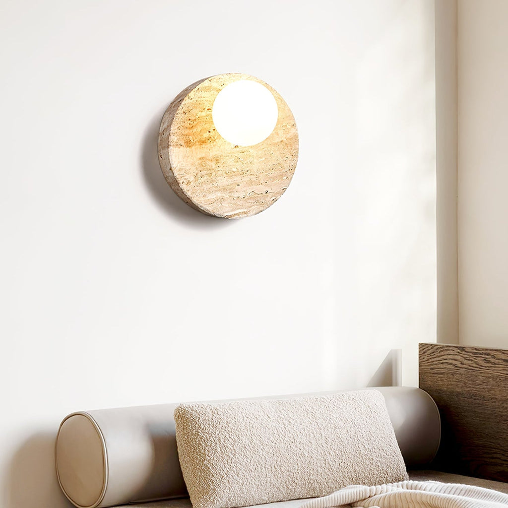 Sorella Travertine Wall Light, Hardwired Wall Sconce, detail 7