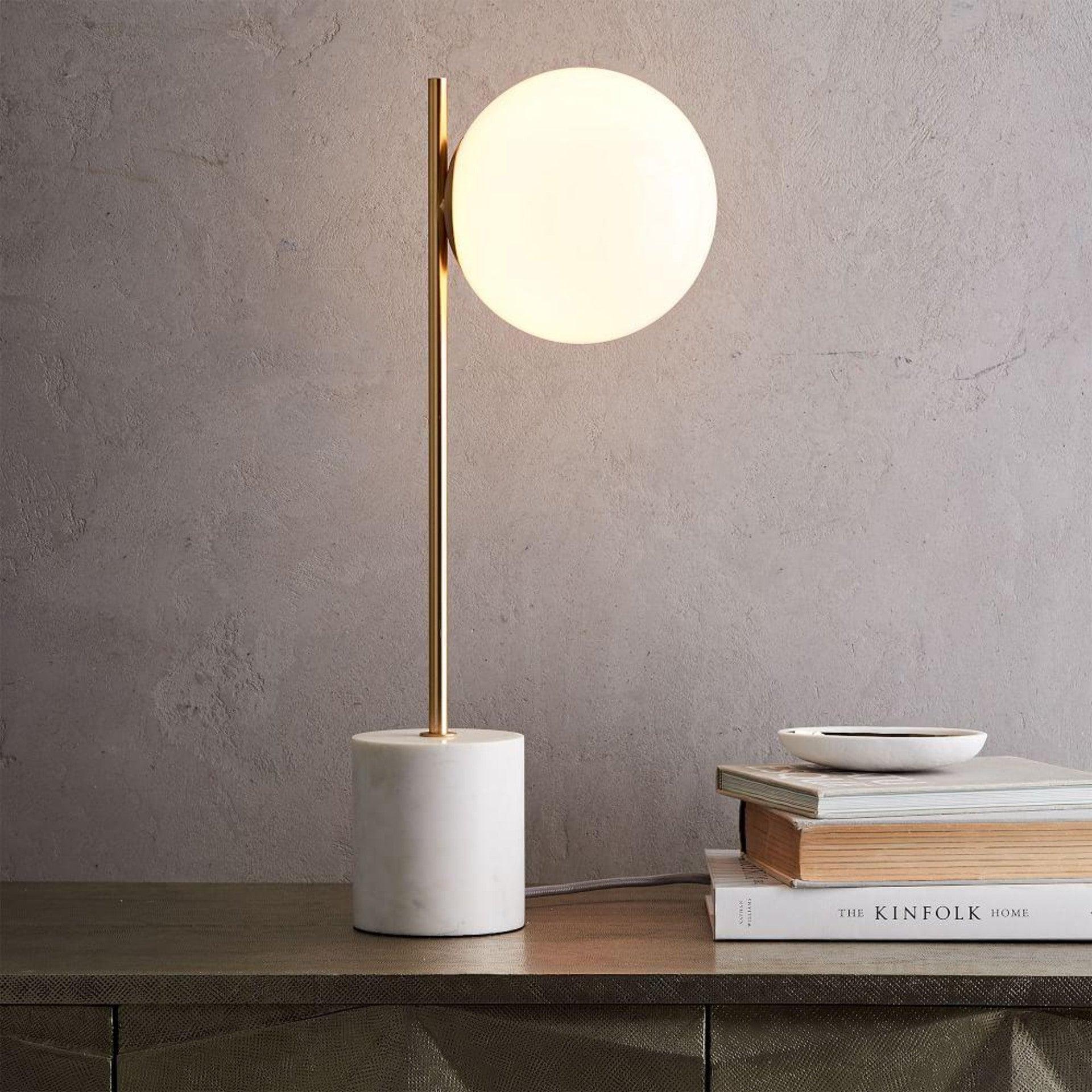 Sphere & Stem Table Light, Bedside Table Lamp, detail 2