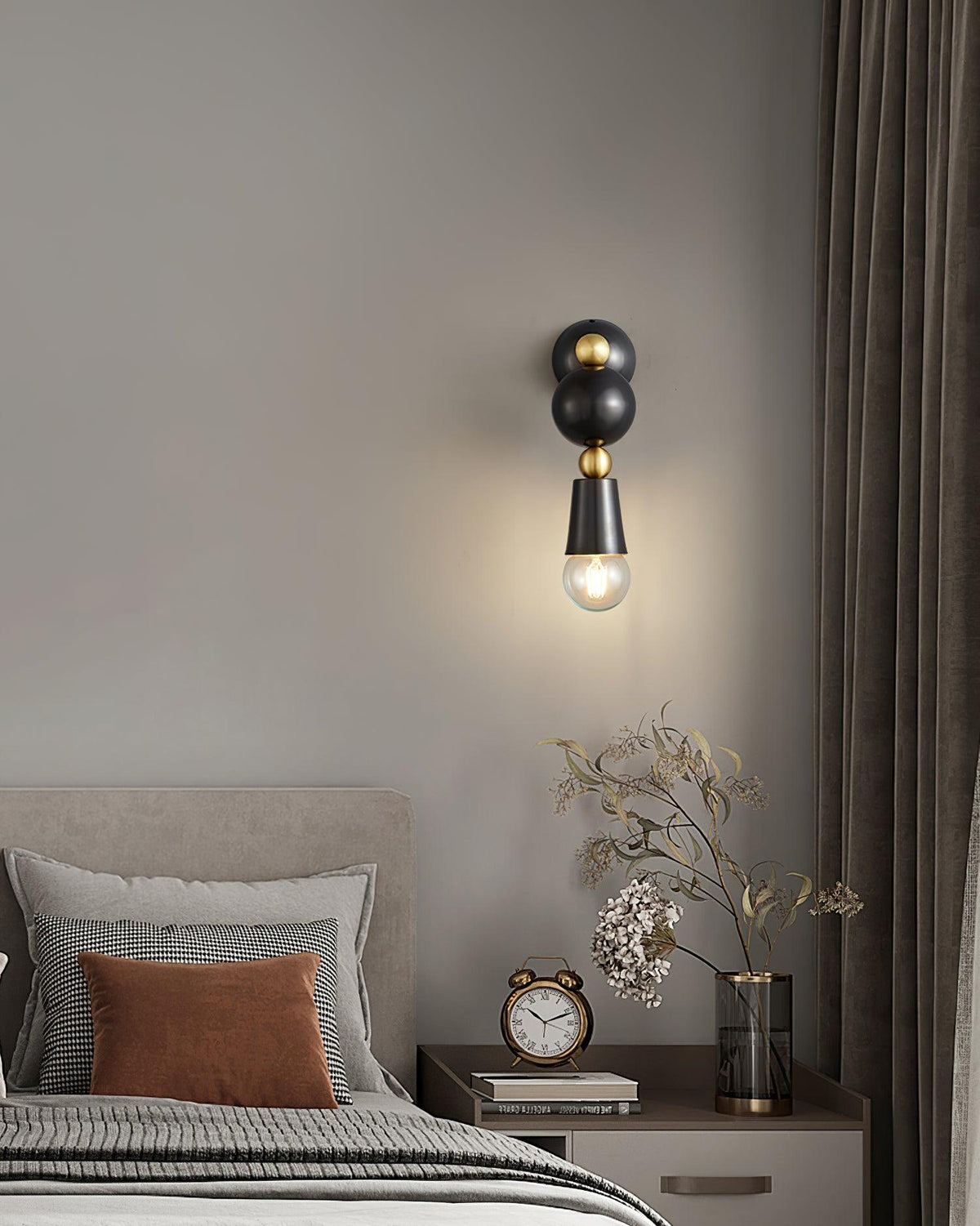 Spindle Wall Light 3.9", Bedroom Wall Sconce, detail 6
