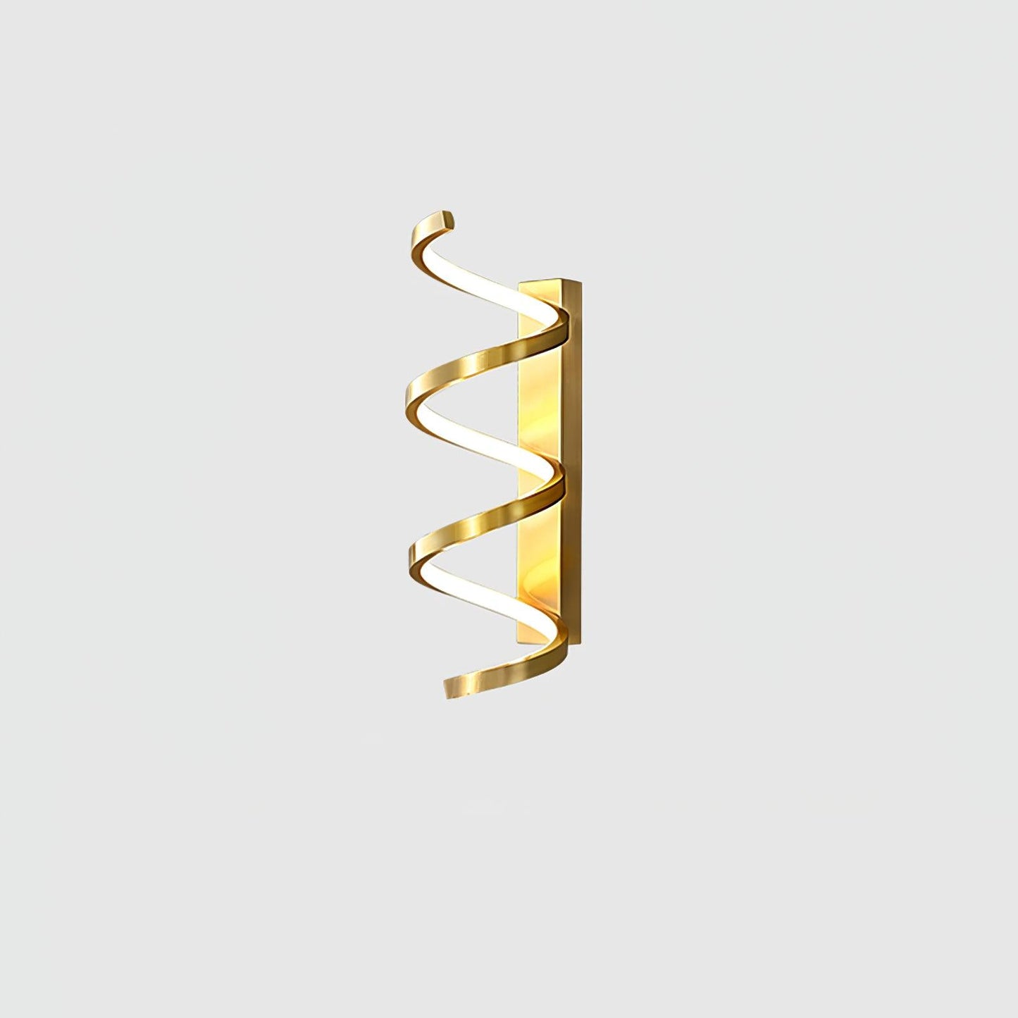 Spiral Wall Light, Hardwired Wall Sconce, Brass, Dia 14cm x H 42cm
