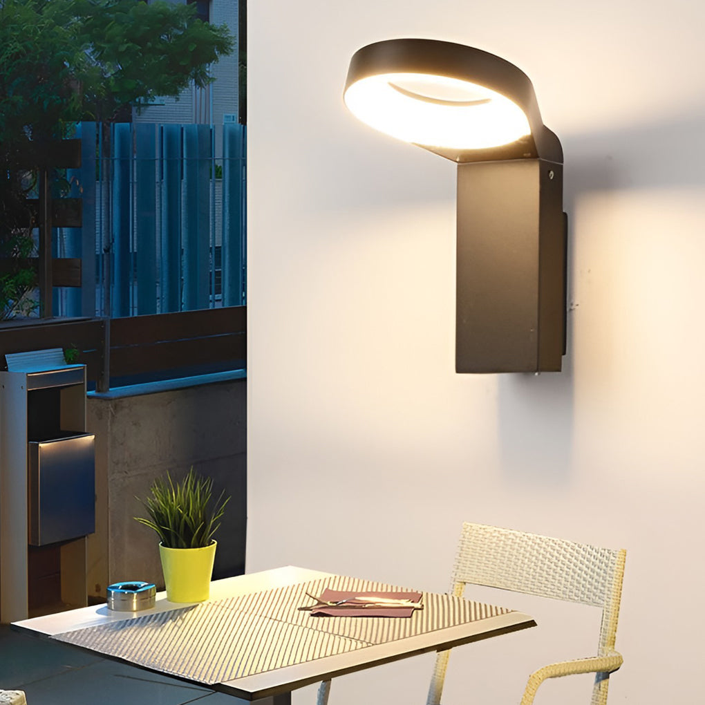 Spoon-shaped Waterproof 18W LED Black Contemporary Wall Light Pathway Lights, Wall Sconce, Die-cast Aluminum, 10"