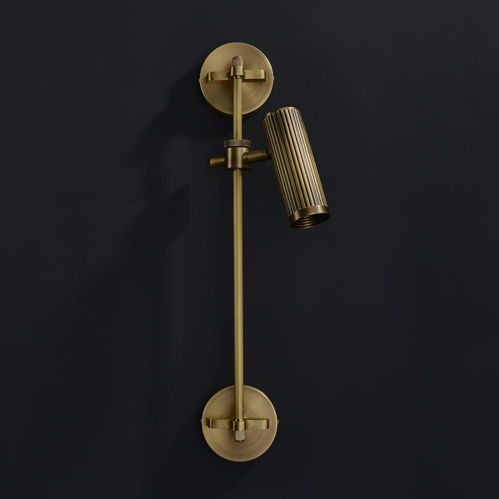 Spot Rail Wall Light, Bedroom Wall Sconce, Brass, 1 head Size: Dia 17cm x H 55cm
