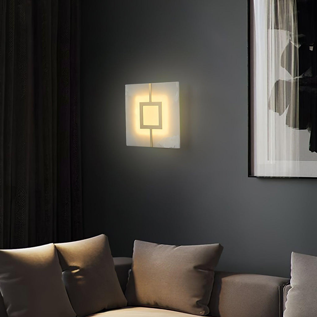 Square Marble Wall Light, Bedroom Wall Sconce, detail 6