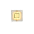 Square Marble Wall Light, Bedroom Wall Sconce, Brass, W 20cm x H 20cm