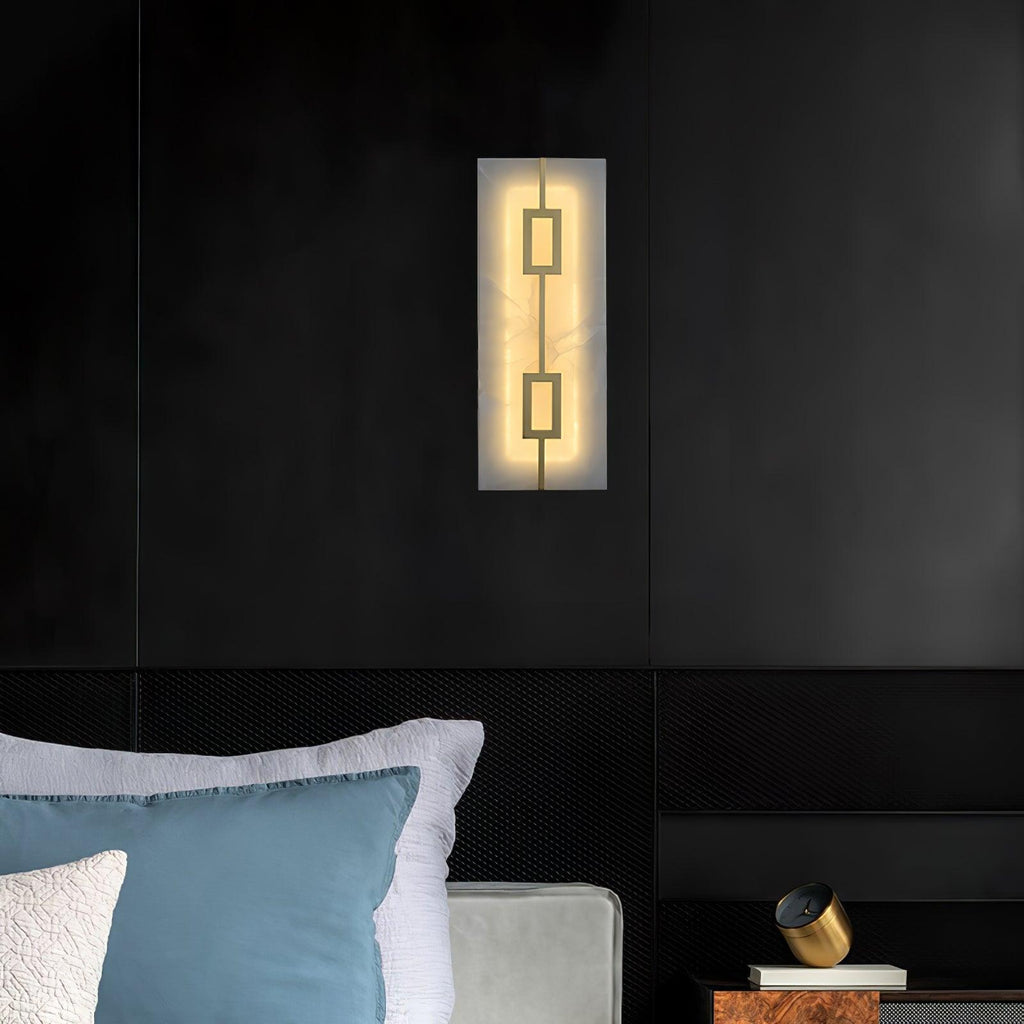 Square Marble Wall Light, Bedroom Wall Sconce, detail 3