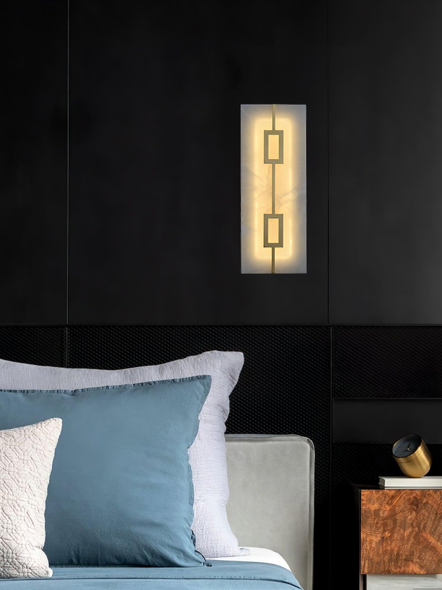 Square Marble Wall Light, Bedroom Wall Sconce, detail 4