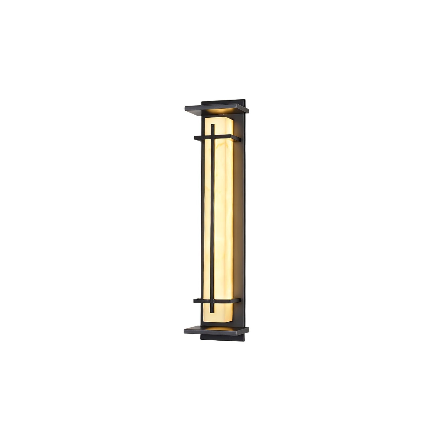Square Exterior Sconce Wall Light, Outdoor Wall Light, Stainless Steel, L 12cm x W 16cm x H 50cm