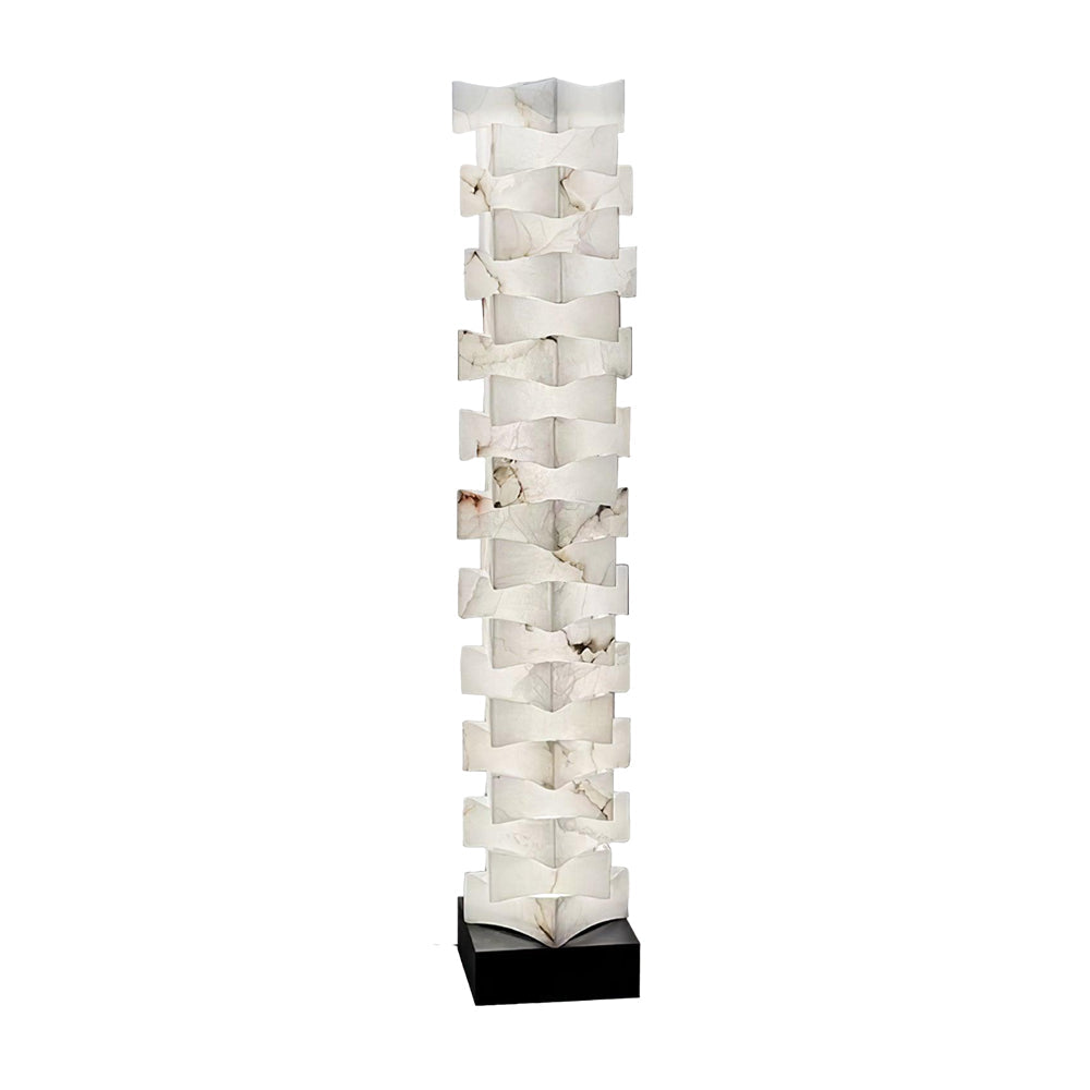 Stacked Alabaster Floor Light, Floor Lamp, Metal, L28 x W18 x H160cm