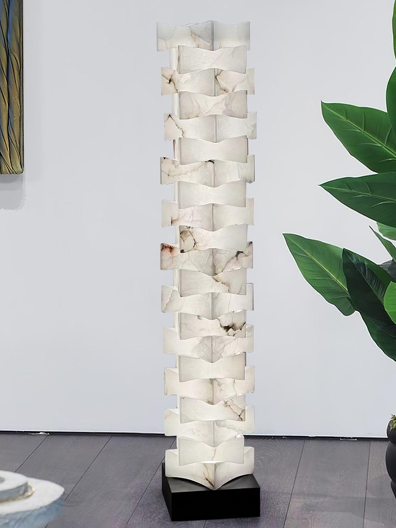 Stacked Alabaster Floor Light, Floor Lamp, detail 14
