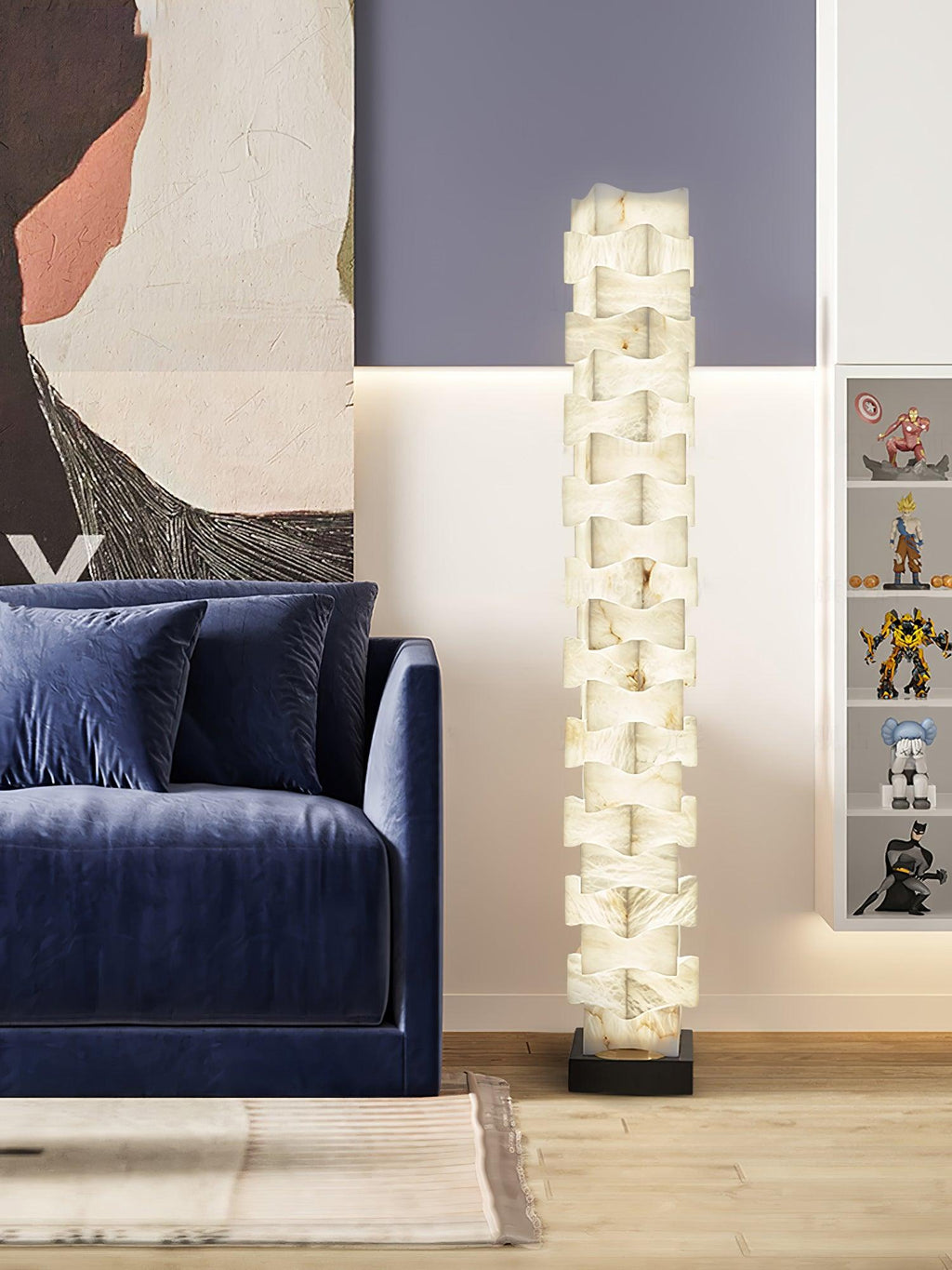 Stacked Alabaster Floor Light, Floor Lamp, detail 15