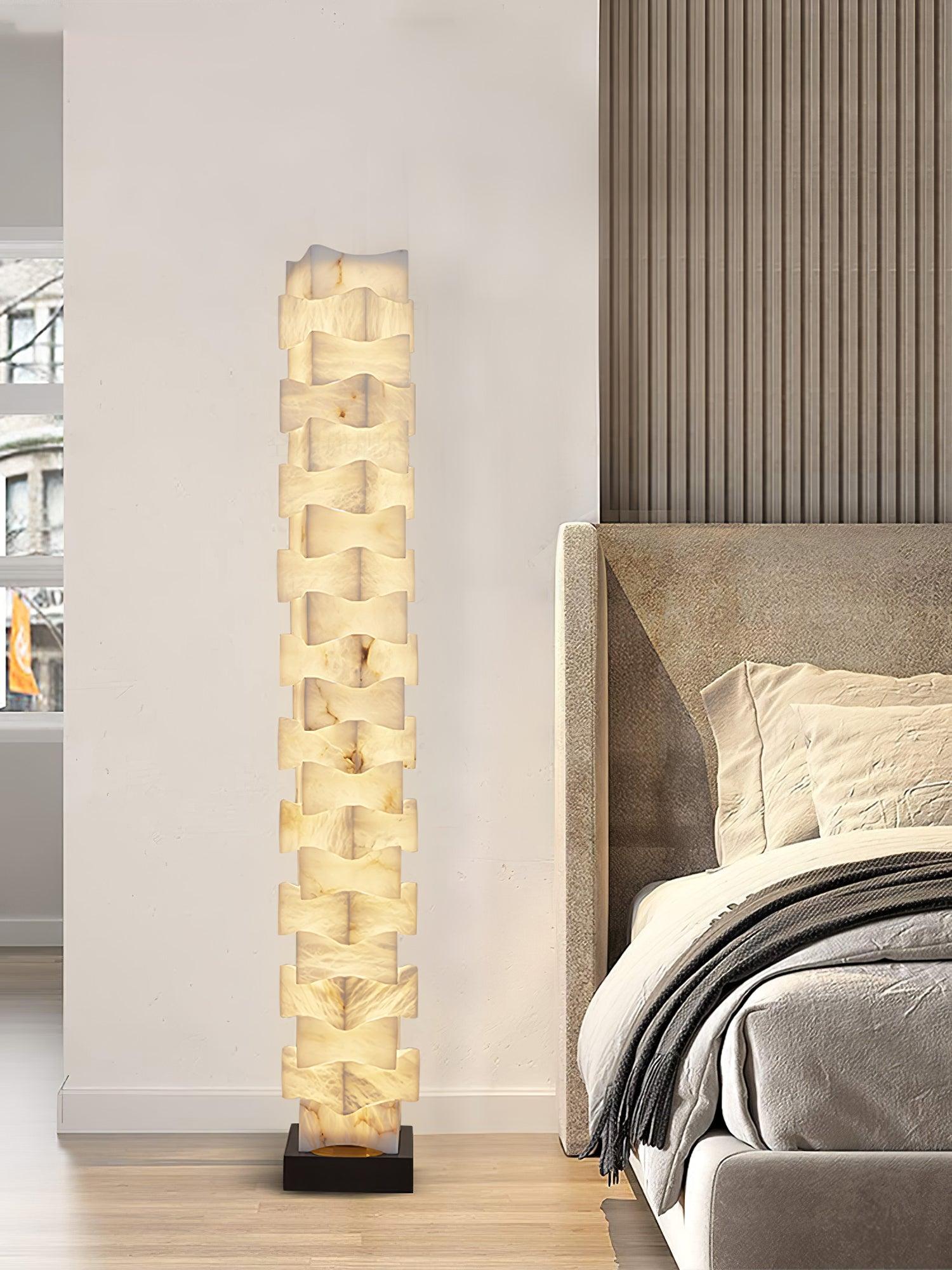 Stacked Alabaster Floor Light, Floor Lamp, detail 16