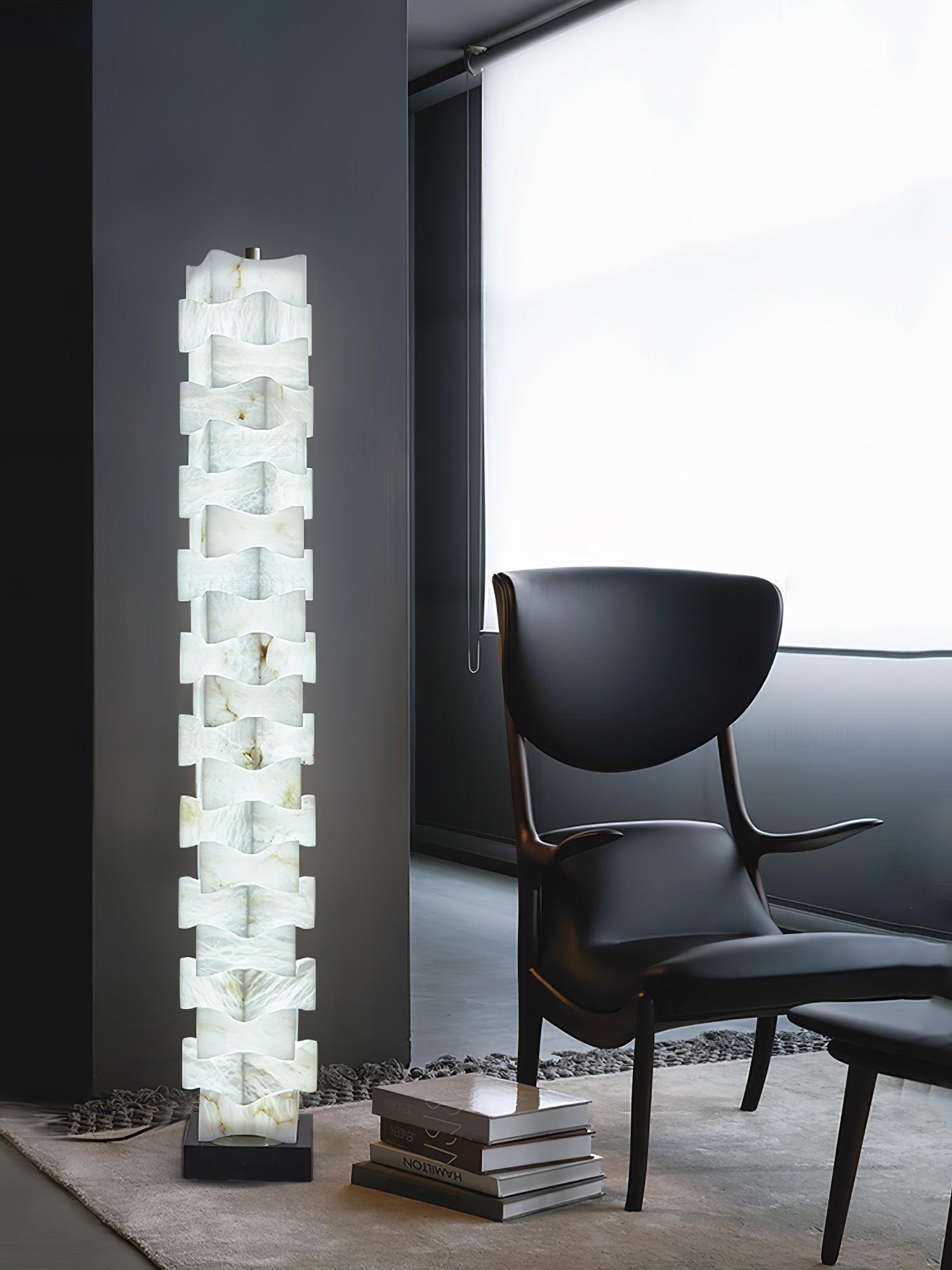 Stacked Alabaster Floor Light, Floor Lamp, detail 17
