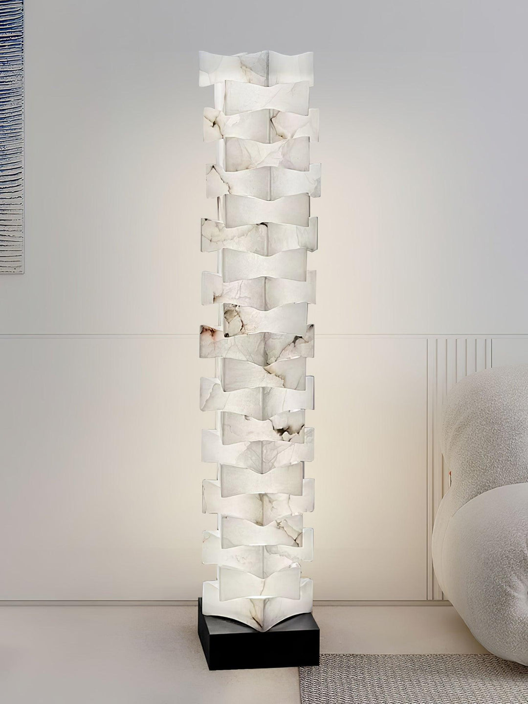 Stacked Alabaster Floor Light, Floor Lamp, detail 19