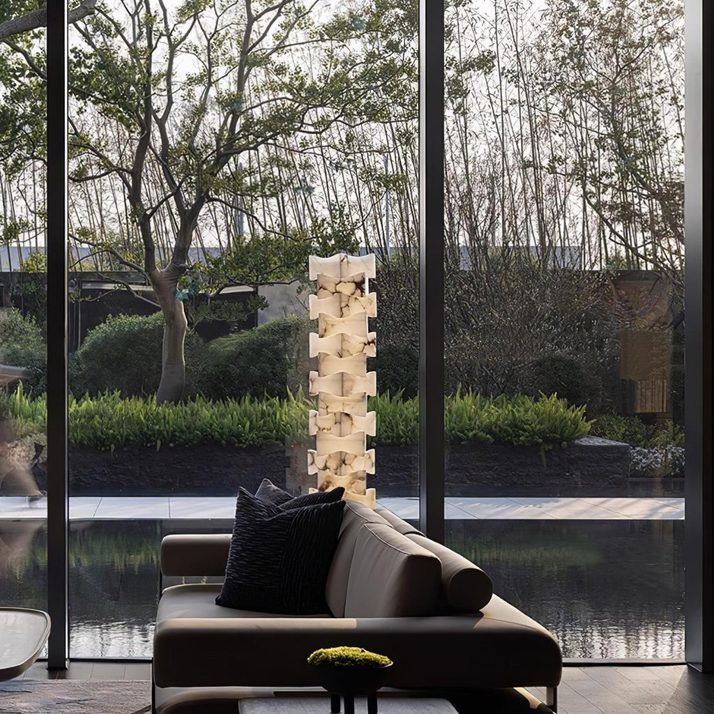 Stacked Alabaster Floor Light, Floor Lamp, detail 6