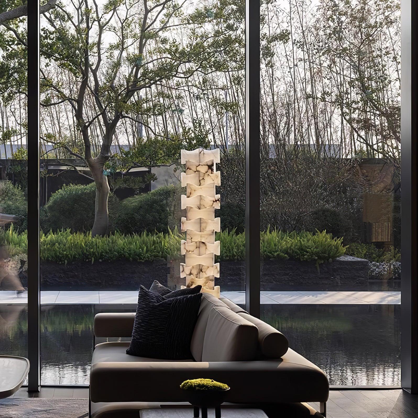 Stacked Alabaster Floor Light, Floor Lamp, detail 6