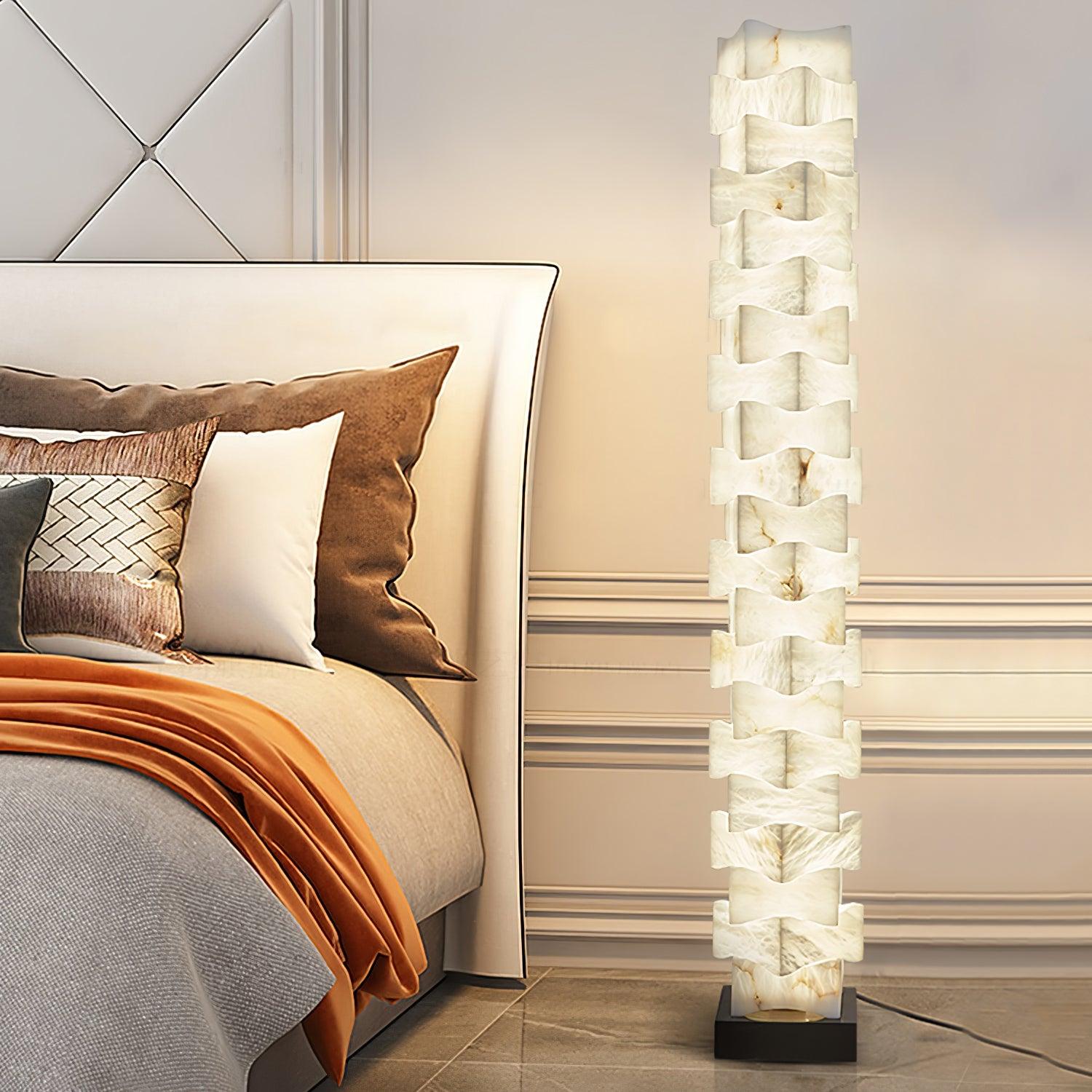 Stacked Alabaster Floor Light, Floor Lamp, detail 4