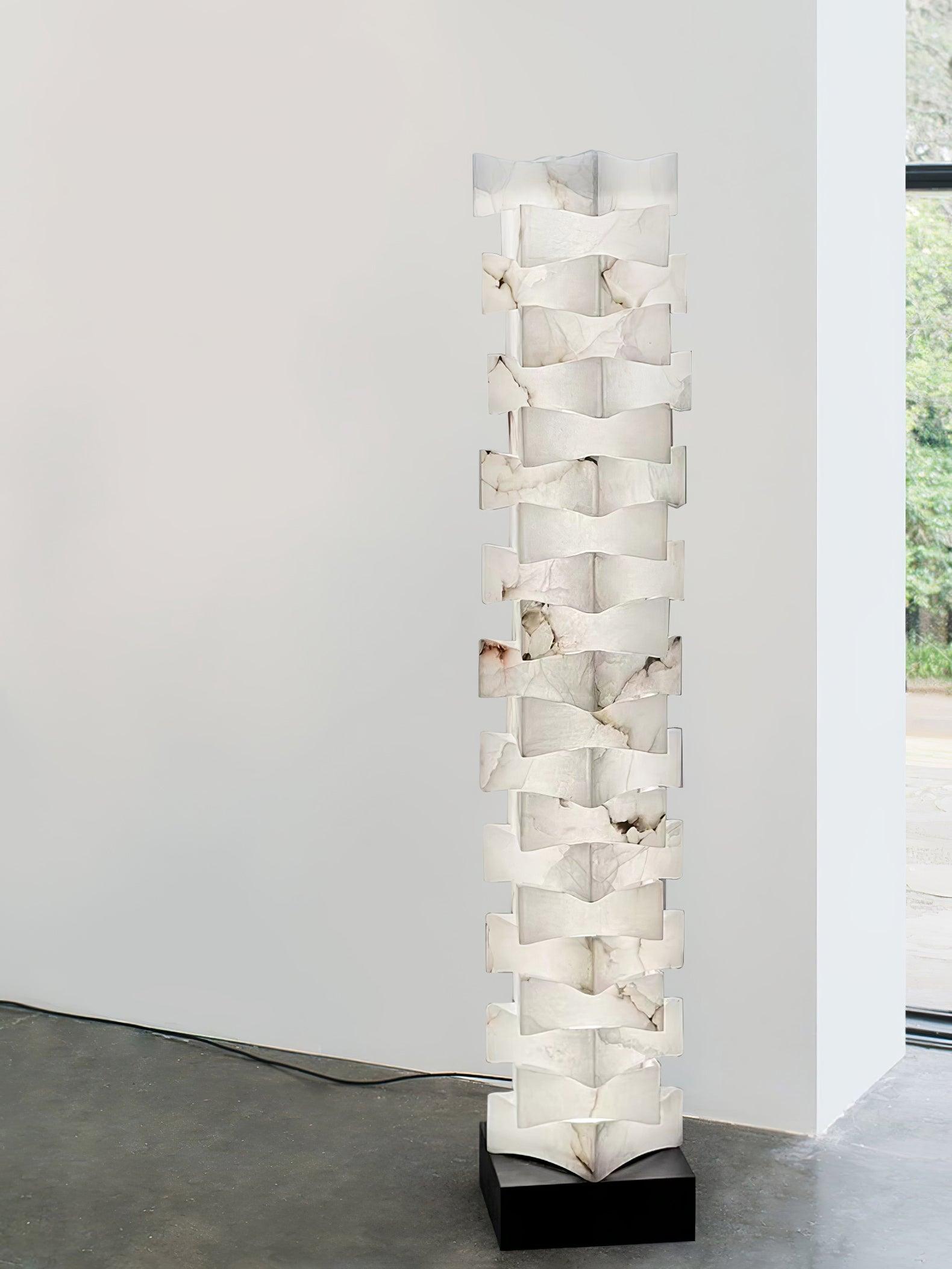 Stacked Alabaster Floor Light, Floor Lamp, detail 21