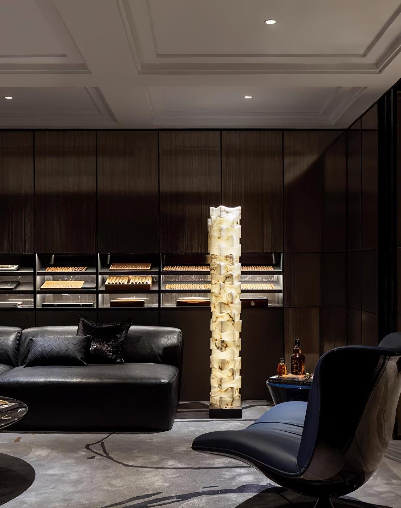 Stacked Alabaster Floor Light, Floor Lamp, detail 13