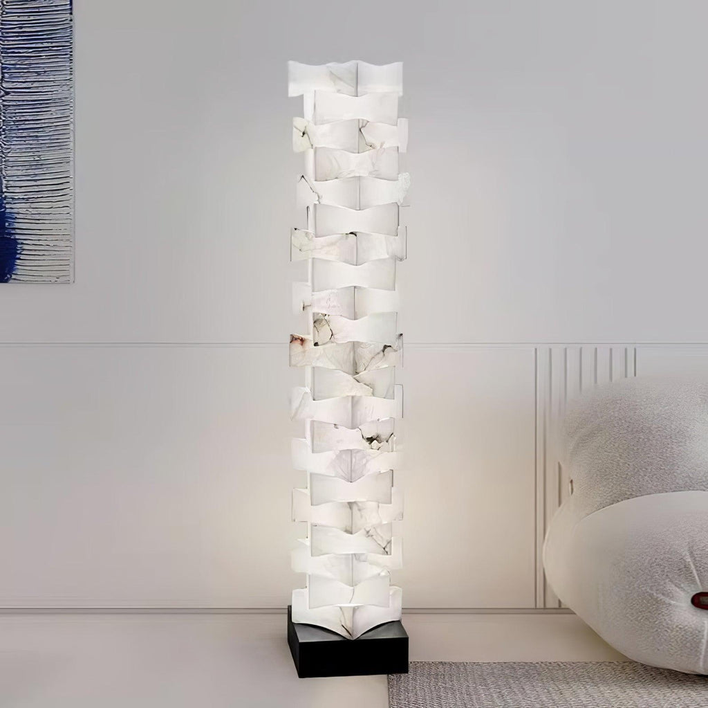 Stacked Alabaster Floor Light, Floor Lamp, detail 7