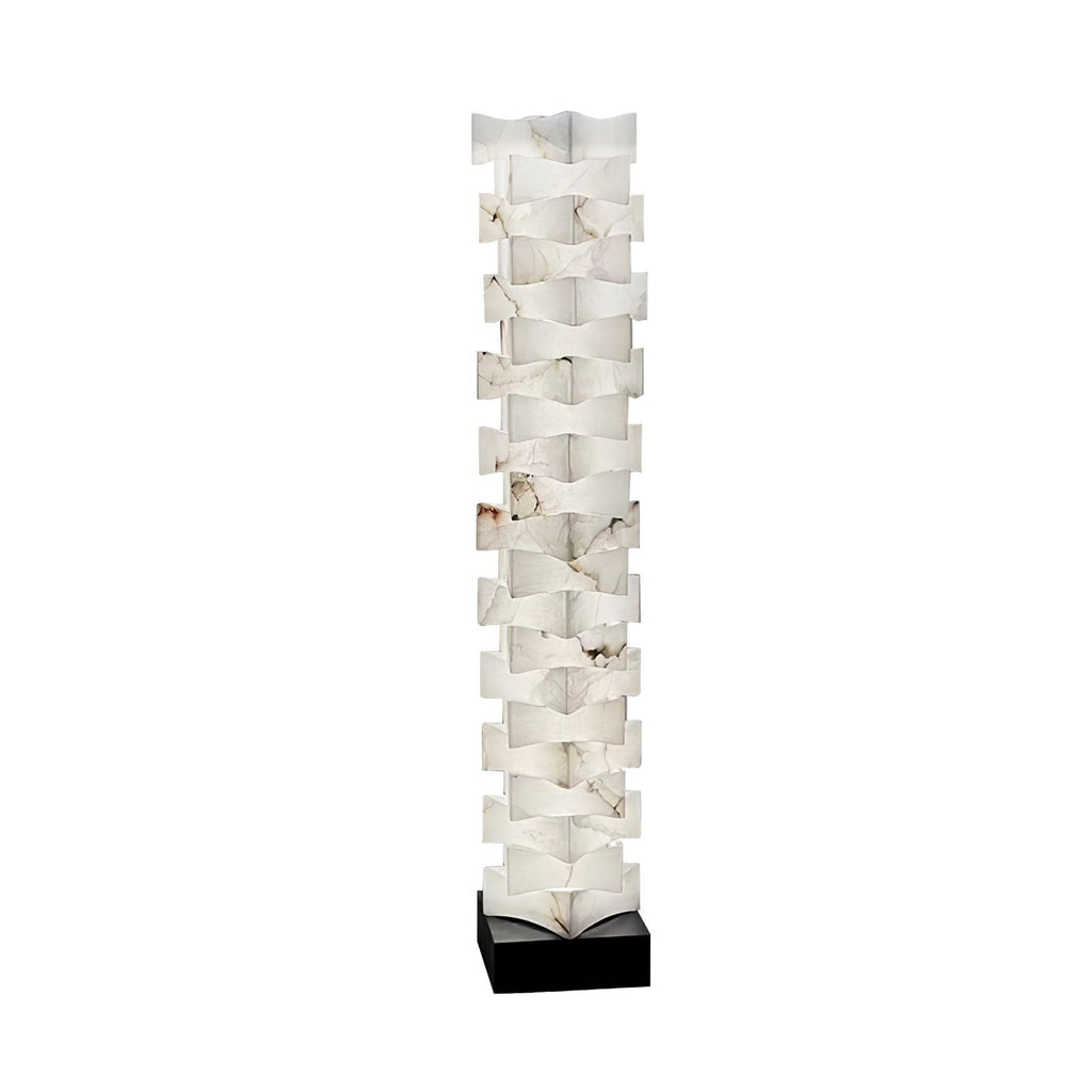 Stacked Alabaster Squares Floor Light, Floor Lamp, detail 9
