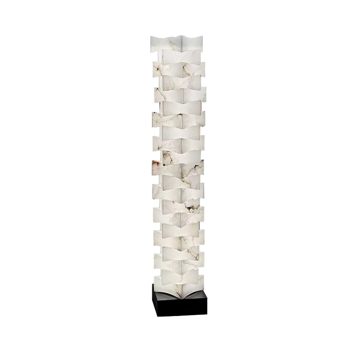 Stacked Alabaster Squares Floor Light, Floor Lamp, detail 9