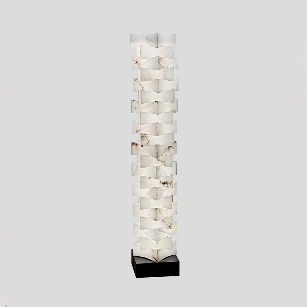 Stacked Alabaster Squares Floor Light, Floor Lamp, detail 6