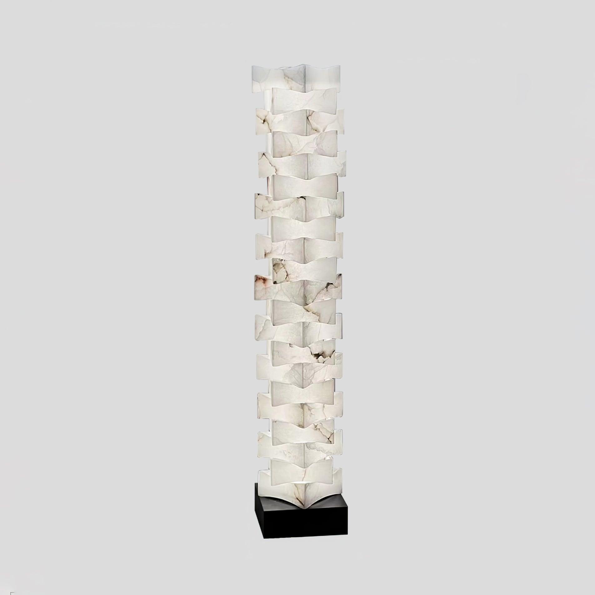 Stacked Alabaster Squares Floor Light, Floor Lamp, detail 6