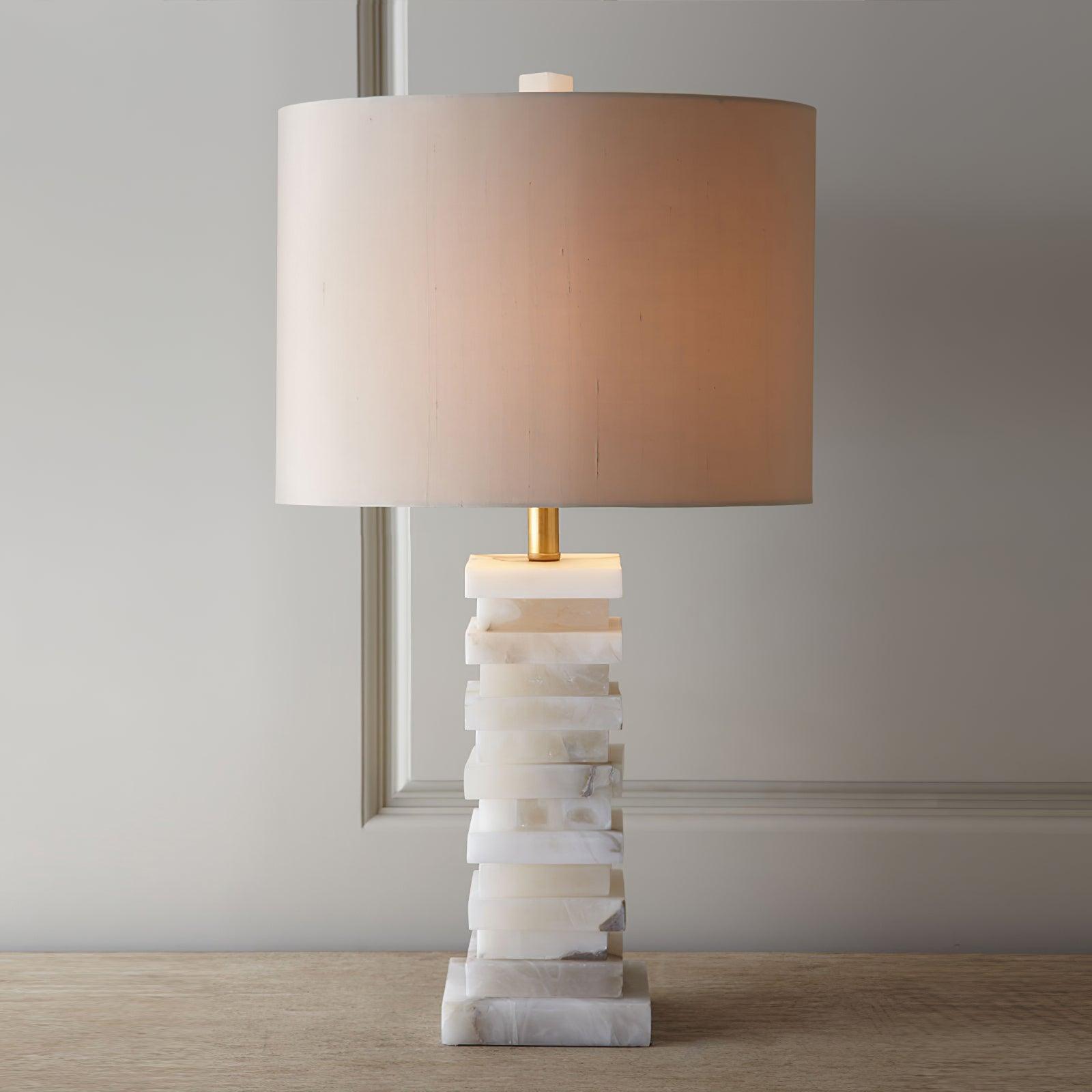 Stacked Alabaster Table Light, Bedside Table Lamp, detail 3