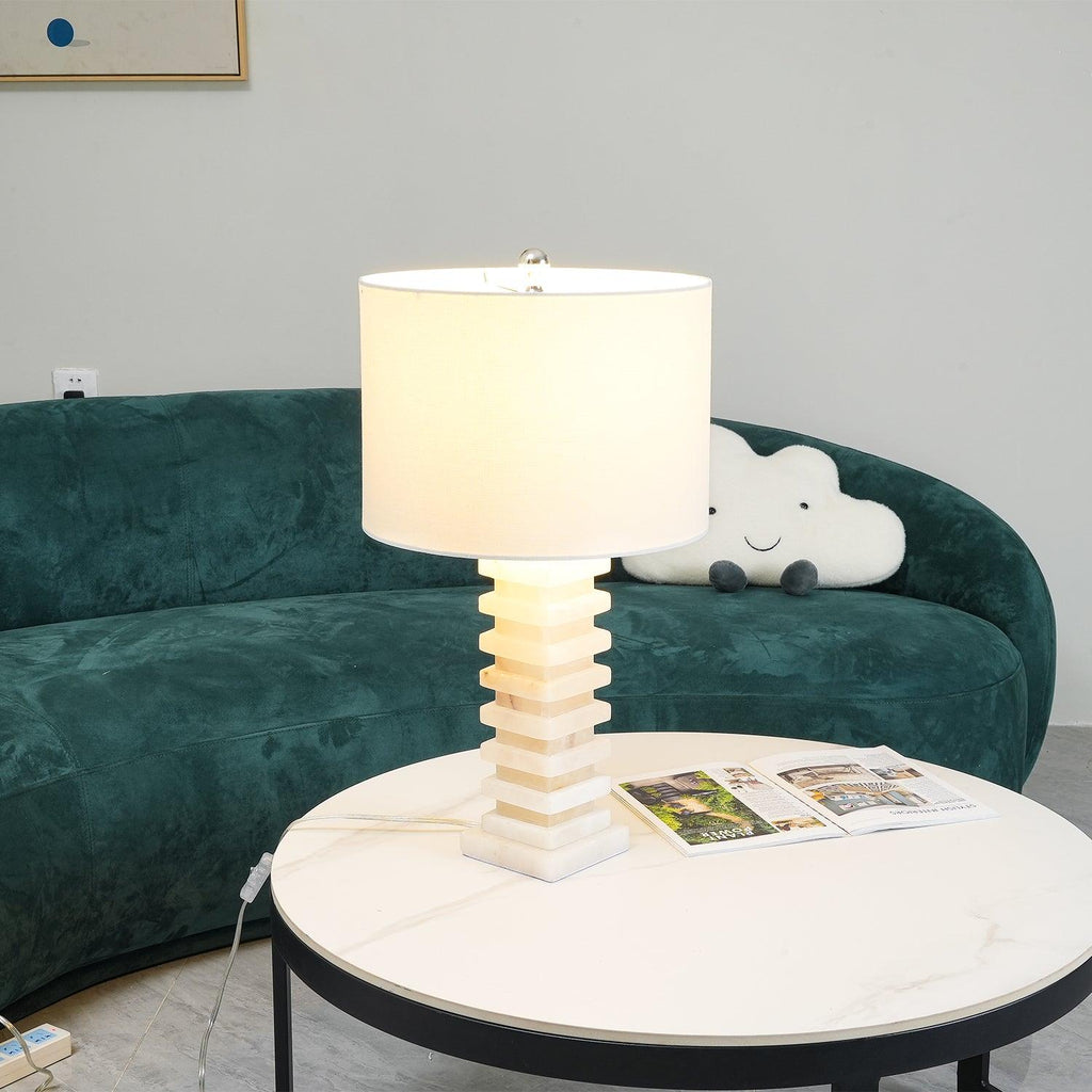 Stacked Alabaster Table Light, Bedside Table Lamp, detail 5