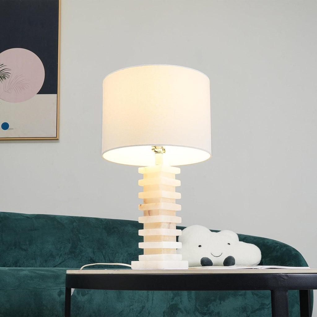 Stacked Alabaster Table Light, Bedside Table Lamp, detail 6