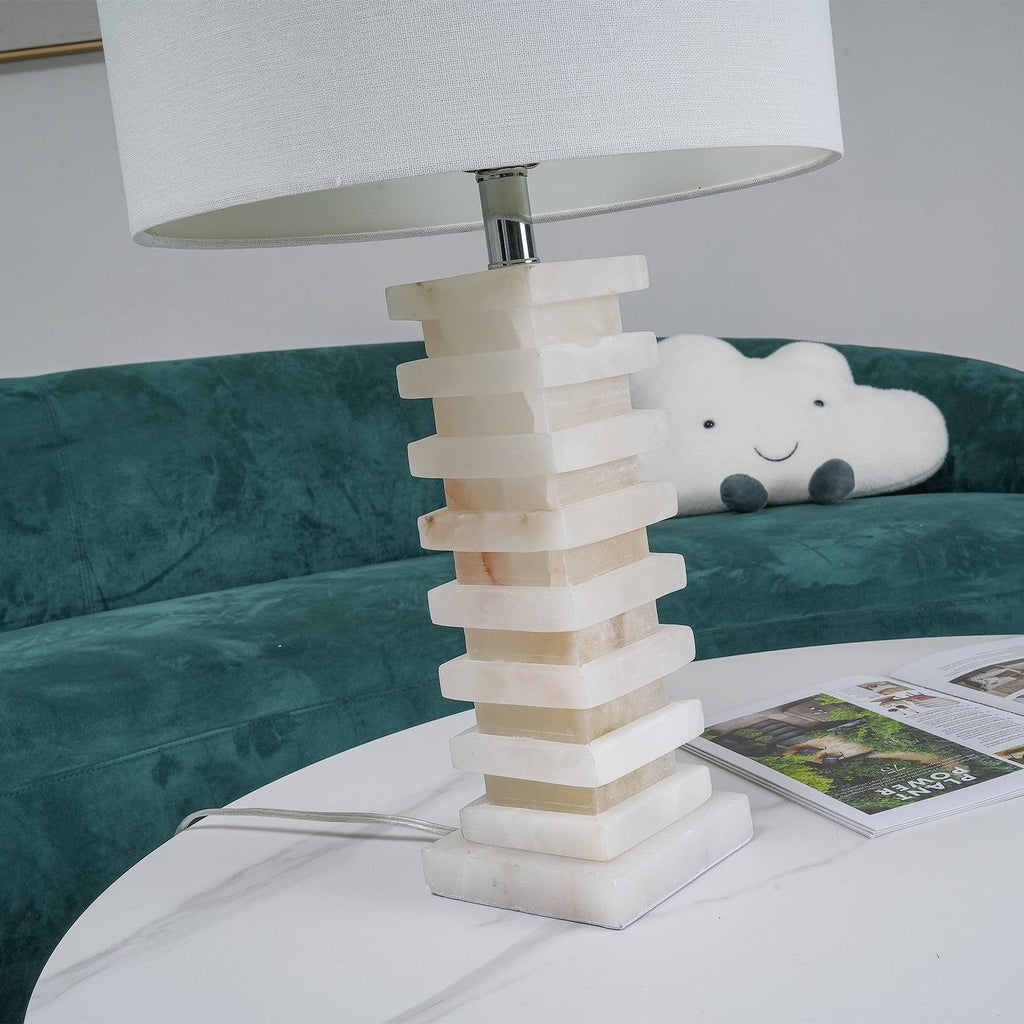 Stacked Alabaster Table Light, Bedside Table Lamp, detail 12