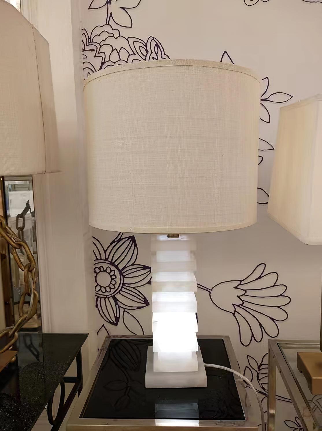 Stacked Alabaster Table Light, Bedside Table Lamp, detail 11