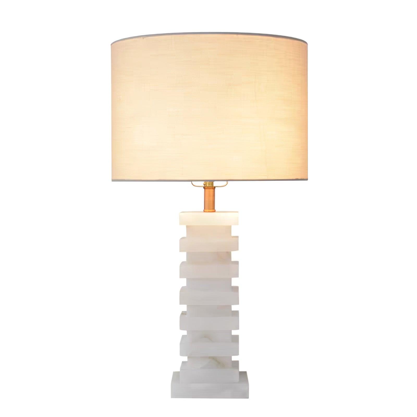 Stacked Alabaster Table Light, Bedside Table Lamp, detail 15
