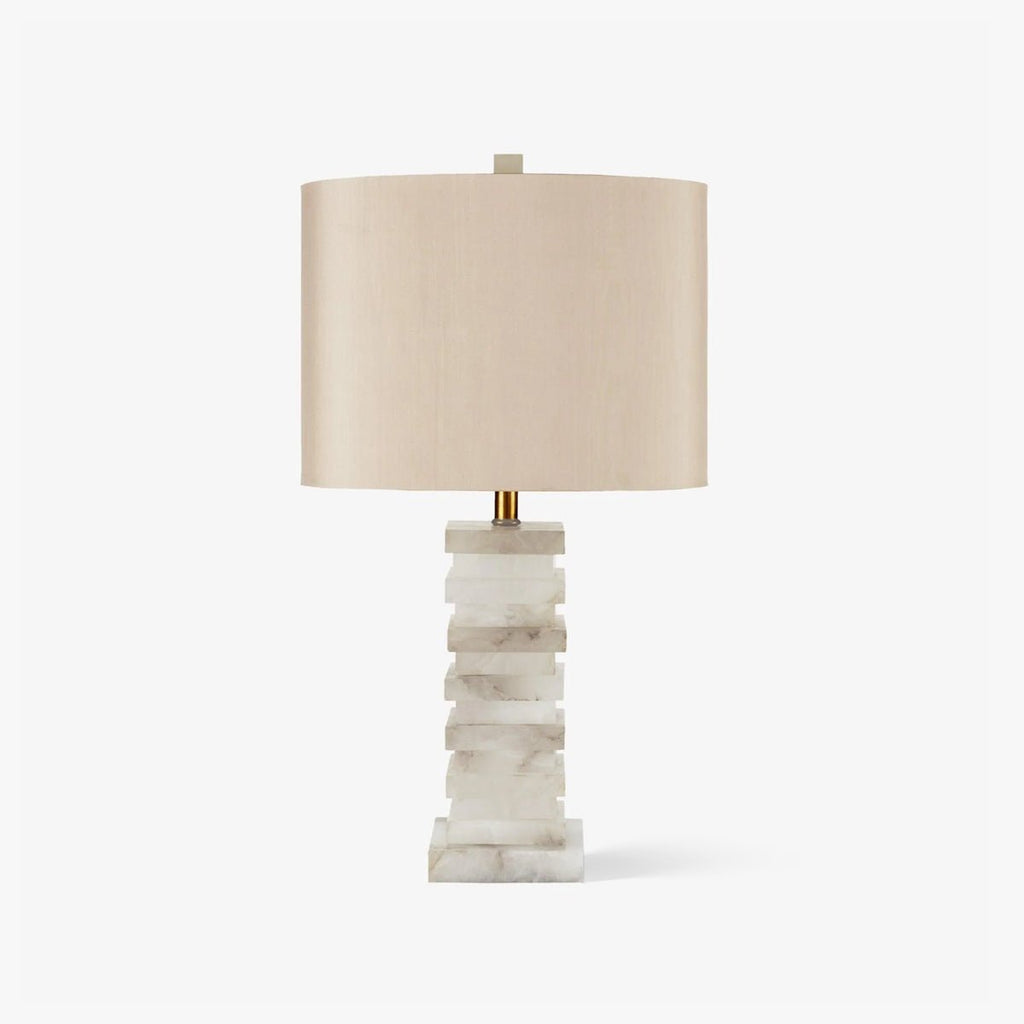 Stacked Alabaster Table Light, Bedside Table Lamp, Φ 14.2″ x H 25.6″