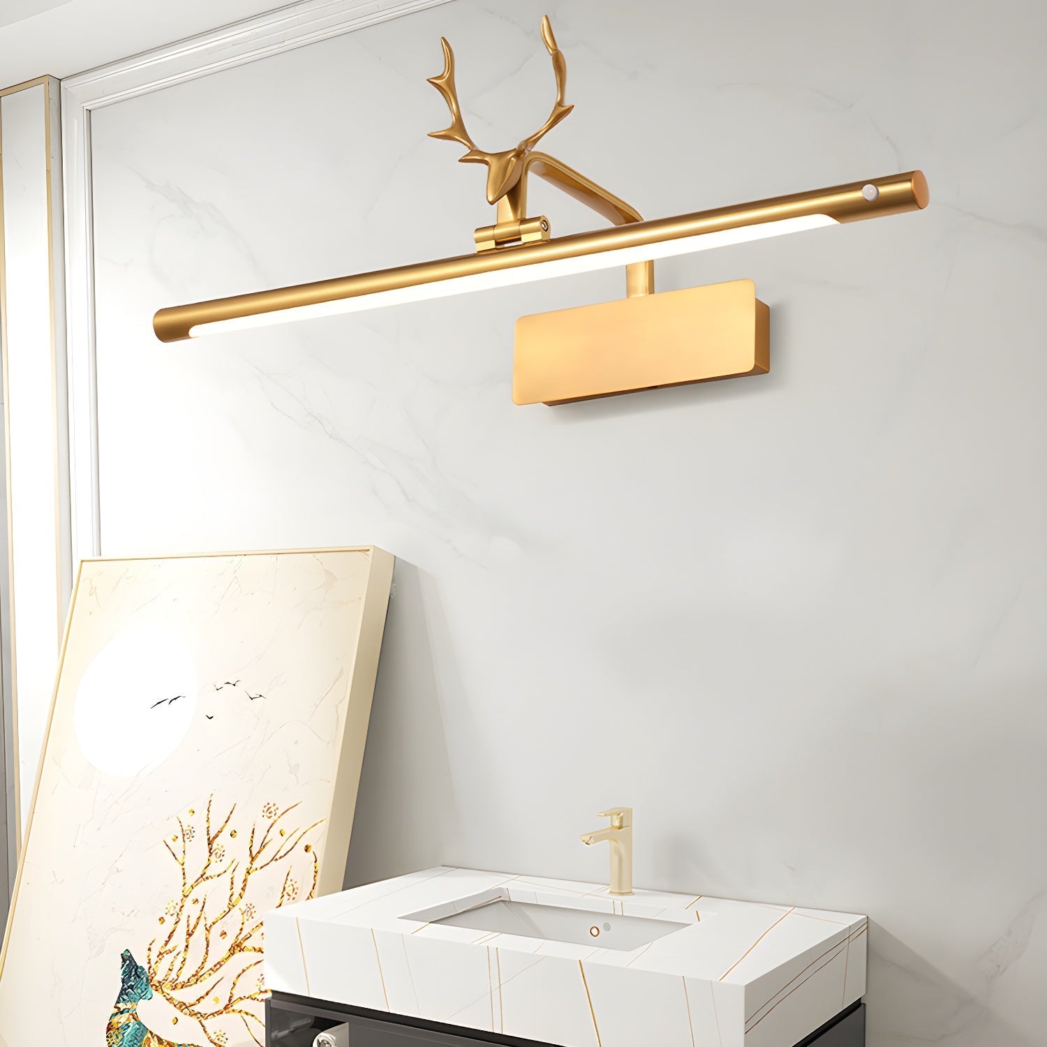 Stag Horn Wall Light Wall Light, Hardwired Wall Sconce, detail 5